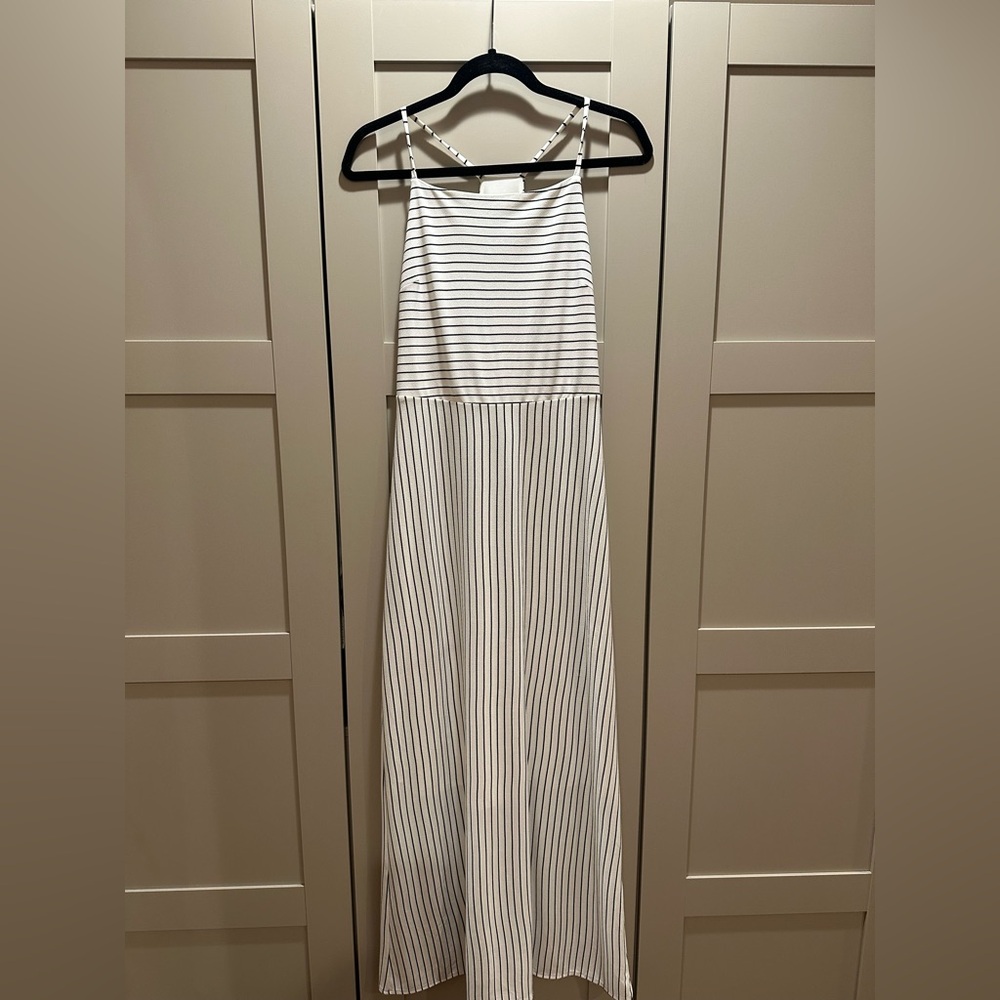 BANANA REPUBLIC Striped Maxi Dress in Black and White